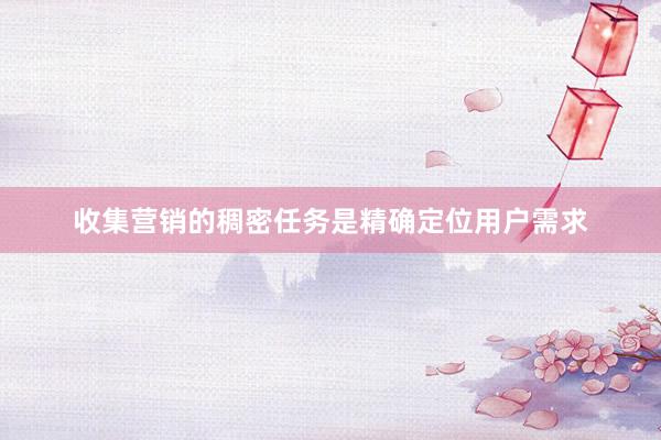 收集营销的稠密任务是精确定位用户需求